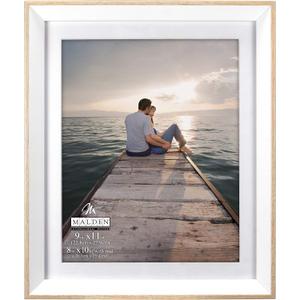 Malden International Designs 2384-80 White Beveled Edge, 8x10 with mat/ 9x11 Without The mat