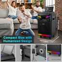 GTSK10-1 Karaoke Machine, Portable Bluetooth Speaker with 2 Wireless Karaoke Microphones for Adults, Live Streaming & Voice Monitoring, Tablet Lyrics Display Holder, DJ Lights/TV for Party & Church (10 inch)