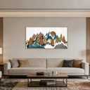Vintage Woodcut Style Mountain Framed Canvas Wall Art Set,Boho Rustic Sunrise Forest Nature Wall Decor,Modern Country Wilderness Artwork for Living Room,Bedroom,Farmhouse -20"x40"