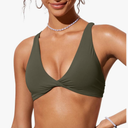 Womens Swim Tops Green (Size L)