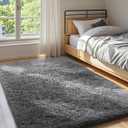 Ophanie 3x5 Rug, Bedside Preppy Dorm Area Rug, College Essentials Non Slip Grey Small Carpets for Bedroom, Anti Slip Fluffy Gray Living Room Rugs Home Decor Aesthetic, Nursery