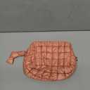 Quilted Makeup Bag Puffy Cosmetic Bag Cute Puffer Travel Toiletry Bag for Women, Large Makeup Pouch for Purse Quilted Cosmetic Pouch for Essentials Toiletries, Christmas for Women, Girls (Dust Pink)