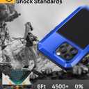 Lanhiem for iPhone 16 Pro Max Case, Metal Heavy Duty Shockproof Tough Rugged Case with Built-in Glass Screen Protector, 360 Full Body DustProof Strong Protective Phone Case for 16 Pro Max 6.9", Blue
