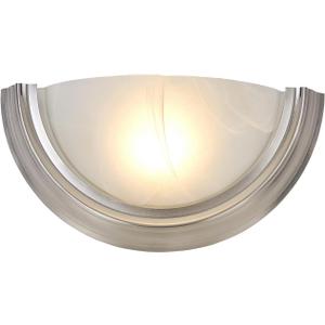 14 inch LED Wall Sconce, Half Moon Indoor Wall Light with Glass Shade, 3000K Warm White, Support Dimming, Modern Bathroom Vanity Light Fixtures for Bedroom, Living Room, Hallway, Stairwell
