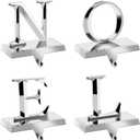 MCEAST Set of 4 Christmas Stocking Holders Noel Metal Stocking Hangers Mantel Hook Hangers Fireplace Stocking Hooks for Christmas Decoration