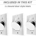 OVO Complete Set of Fittings for Central Vacuum Installation with 3 Low-Voltage inlets (Excluding Pipes), White, 1.5 Inch