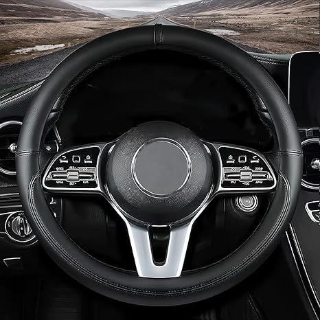 Custom fit for Honda Car Steering Wheel Cover, Nappa Leather Car Steering Wheel Cover NonSlip Steering Wheel Cover, Designed for Honda Interior Accessories (Black, for Honda)