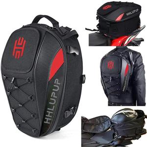 38L Motorcycle Tail Bag Seat Helmet Large Capacity Motorcycle Backpack Waterproof Luggage Bag Red