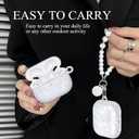 Cute Case for Airpods Pro with Pearl Keychain Lanyard Cover Compatible with AirPod Pro (2019) 1st Generation Shell for Women (White)
