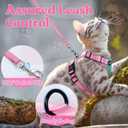 rabbitgoo Cat Harness and Leash Set, Escape Proof Soft Adjustable Vest Harnesses for Outdoor Walking, Easy Control Breathable Kitten Jacket with Reflective Strips, Green & Pink, S