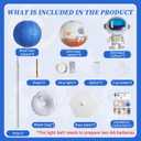 Astronaut Balloons Column Stand Kit And Paper Lantern 2 Sets 5.9 Feet with Reusable Metal Telescopic Design For Outer Space Themed Parties, Birthday, Baby Shower