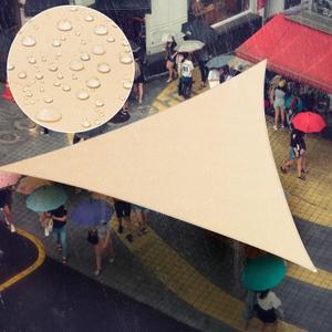 Amgo 12' x 12' x 12' Beige Triangle Waterproof Sun Shade Sail UPF50+ AMTADT12 Canopy Awning Shelter, 98% UV Blockage Water Resistant, Outdoor Backyard Patio Garden Carport