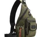 Large Sling Backpack, Sling Chest Bag Shoulder Crossbody Daypacks Fits 14.1-Inch Laptop for Travel Outdoor Men Women (2555 Army Green)
