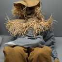 Spirit Halloween 4.5 Ft Scary Sitting Scarecrow Animatronic | Decorations | Animated | Pop-up Motion | Scarecrow Prop