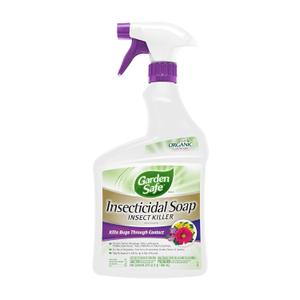 Garden Safe Brand Insecticidal Soap Insect Killer, 32 Fluid Ounces, For Organic Gardening, Kills Bugs Through Contact