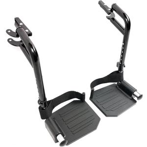 Economy Footrest for Standard Wheelchairs and Transport Chair, Composite Footplates And Heel Loops,Universal Swing-Away Footrests, wheelchair replace parts.Same function as T93HEP, PH-SF.(1 Pr, Black)