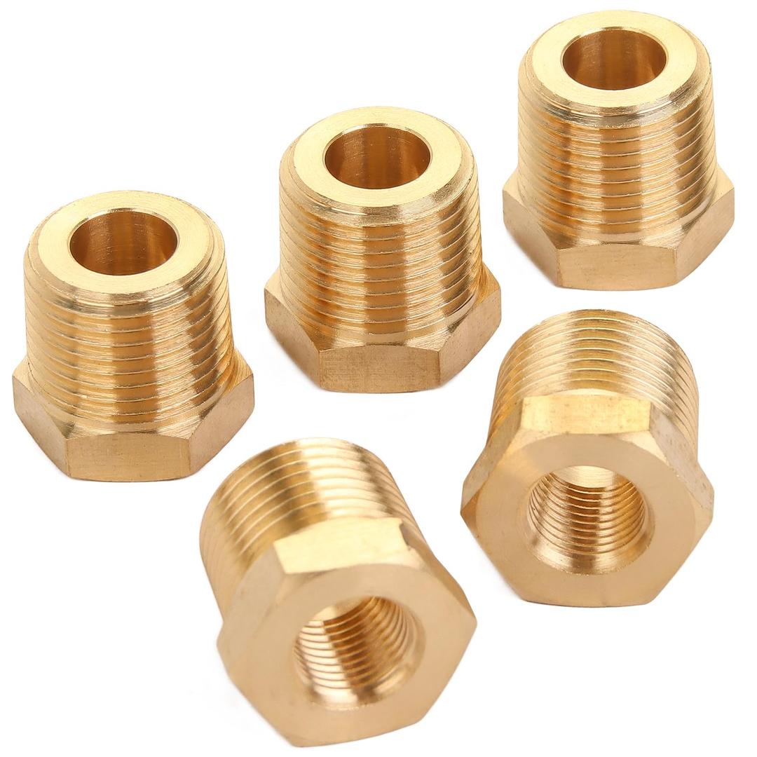 2 x LTWFITTING Brass Pipe Hex Bushing Reducer Fittings 3/8 Inch Male x 1/8 Inch Female NPT Fuel(Pack of 5)