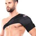Shoulder Brace for Rotator Cuff - for Bursitis, Dislocated AC Joint, Labrum Tear, Tendonitis,Neoprene Compression Support Sleeve for Men and Women (Black L-XL)