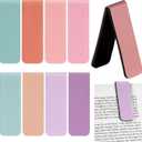 8 Pcs Leather Magnetic Bookmarks for Women Magnetic Bookmark Clip Handmade Textured Leather Bookmarks Reader Gift for Women Readers Teacher Book Lover(Fresh Color)