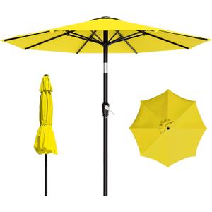 AreShark 9 FT Patio Umbrella for Outdoor, Outdoor Table Umbrella with Push Button Tilt and Crank, Outdoor Patio Umbrellas with 8 Sturdy Ribs for Market, Garden, Pool (Yellow)