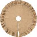 Tatuo 31 Inch Christmas Tree Skirt Decorations Linen Burlap Tree Skirt Round Xmas Cover for Christmas Party Mat Fall Indoor Clearance Outdoor Holiday Family Winter Home Decorations (Linen Color)