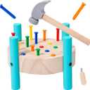 Wooden Baby Workbench Pounding Hammer Toy for Toddlers,STEM Educational Preschool Learning Toys for Kids.