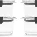 Rubbermaid Brilliance BPA Free Airtight Food Storage Containers with Lids, Set of 4 (4.7 Cup) Ideal for Lunch, Meal Prep, and Leftovers