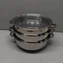 Steamer Pot for Cooking 11 inch Steamer Pot, 3-tier Multipurpose 18/8 Stainless Steel Steam Pot Cookware with Lid for Vegetable, Dumpling, Stock, Sauce, Food