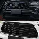 Karmoxs Front Grill Bumper Grille Trim Fit for Toyota Highlander 2020 2021 2022 2023 2024 2025 2026 Mesh Grill Glossy Black
