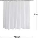 Shower Curtain Liner 54 Inch Short Length Fabric Soft Lightweight Bath Curtain Sets for Shower Window, Walk in Tub, Solid White, Machine Washable, 72 X 54 Inch