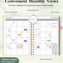 2 x 2026 Planner, Hardcover Leather Weekly and Monthly Planner, January 2026 - December 2026, Spiral Yearly Agenda Organizer Book 2026 with Tabs, Daily Calendar Planners for School Work Home, A4 (8.5" x 11"), Pink