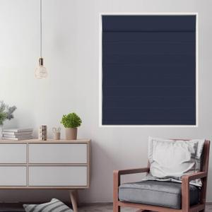 DEZ FURNISHINGS Cordless Blackout Roman Cellular Shade, 55"W x 72"H, Navy