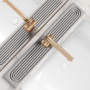 Stone Kitchen Sink Faucet Mat, Premium Upgraded Diatomite Drying Stone Mat & Sink Protector Splash Guard - Prevent Moisture Drying Stone Tray for Kitchen Counter (23.6" x 3.9", Dishwasher Safe)