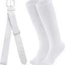 Dxhycc Youth Baseball Socks and Belt Combo Set Softball Baseball Socks and Elastic Waist Belt for Youth Boys Girls