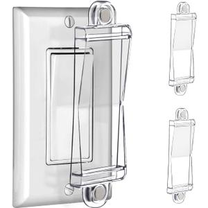 Light Switch Guard Cover- PSZEZNZ Light Switch Outlet Covers for Flat Modern Wall Switches-Child Safety Protection(Clear,2 Piece)