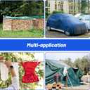 UNIFAMILY 100FT Pool Cover Cable and Winch Kit, Heavy-Duty Pool Cover Wire and 2 Aluminum Ratchet, Blue Plastic-Coated Steel Cable for Pool Covers Securing Swimmingpool Winter Cover (Blue