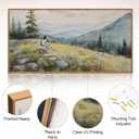 Aurlan Christian Jesus with Lost Sheep Wall Art(40"x20"), Boho Religious Lamb The Good Shepherd Psalm 23 Canvas Artwork, Large Abstcat Watercolor Vintage Nature Landscape Bible Story Decor for Home Dining Room Christ Gift
