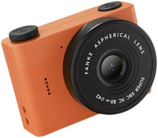 Mini Digital Camera with LCD Screen 2MP 1.4" IPS Full HD 64 GB Memory Card Monoreflexes Shaped CMOS Small Compact Portable Video Recorder Dual Selfie Built-in Filters (Orange)
