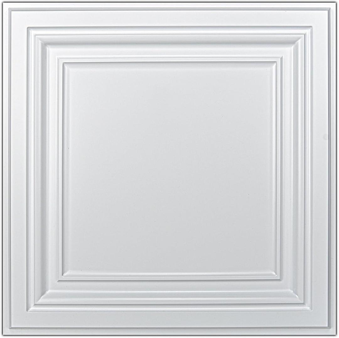 Art3d PVC Ceiling Tiles, 2'x2' Plastic Sheet in White (24-Pack)