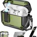 RFUNGUANGO Compatible AirPods Pro 2nd Generation Case with Phone Holder and Compatible Back Magnetic Suction Function, Suitable for AirPods Pro 2 Case, Military Green