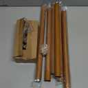 Wood Curtain Rods for Windows 66 to 120 Inches 1" Diameter Boho Decorative Heavy Duty Window Curtain Rod Adjustable with Solid Finials for Living Room Bedroom Kitchen Farmhouse Outdoor