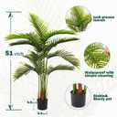 5FT Artificial Palm Tree with Planter Pot, Faux Floor Plants for Living Room Decor, Decoration for Artificial Plant Indoor, Indoor and Outdoor Fake Plants for Home Bedroom Kitchen Decor