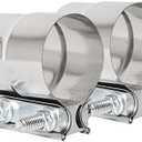 ETL INDUSTRIES 3 Inch Exhaust Clamp, Lap Joint Band Clamp 304 Stainless Steel, 2 Pcs