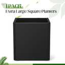 1 Pcs Extra Large Black Square Planter Box Outdoor 17" L x 17" W x 18" H Heavy Galvanized Steel Planters with Drainage Holes Divider for Patio Porch Tall Plants