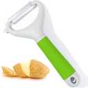 2 x Li&Zhao Potato Peelers - Y-Shaped Potato Peelers with Non-Slip Silicone Handle, Vegetable Peelers for Kitchen, Doesnt Ruin Manicure Silky Effortless Peel Potatoes, Carrots, Apples, Veggies and More (Green)