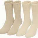 Heat Logic Womens Thermal Socks, Hiking Warm Winter Thick Thermal Crew, Cozy, Cabin & Boot Socks, With & Without Grippers, One Size