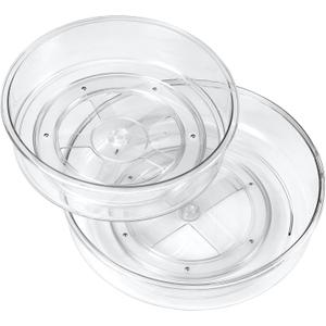 2 Pack, Lazy Susan Organizer for Cabinet, 12 Inch &10 Inch Lazy Susan Turntable for Fridge, Pantry Organization and Storage, Kitchen Spice Rack, Bathroom, Vanity, Countertop, Under Sink and Table