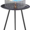 ZEECER Plant Stand Indoor Outdoor, 20'' Tall Small Patio Table Round Metal Side Table, Multi-Role Rust-Proof Plant Stool Small Outdoor Side Tables for Patio Garden Home Decor