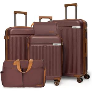 Cosbarn Luggage Sets 5Pcs Suitcases with Wheels,Large Suitcase,20"/24"/28"