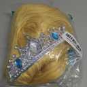 Wiggy Mermaid White Blonde Braided Wig with Crown Wand 19.69'' Long Platinum Blonde Princess Wigs + Cap for Halloween Party Costume Cosplay